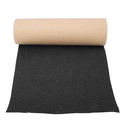 Foglio di nastro adesivo per skateboard da 9 'x 33', carta vetrata nera per scooter antiscivolo e traspirante per rollerboard, scale, pistola, pedale, pistola, sedia a rotelle, gradini - Ysert
