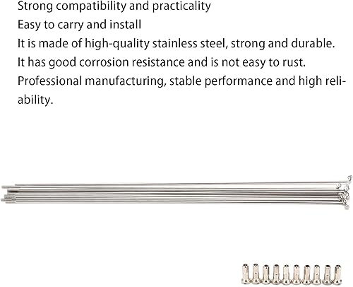 220mm/245mm/270mm Raggi della Bici in Acciaio Inox 14G J Bend Raggi della Bicicletta con Capezzoli per Bici da Strada Mountain Downhill Bike - Ysert