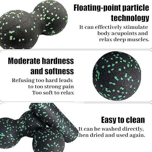Foam Roller Set da 3 Pezzi Peanut Massage Ball Pallina Massaggio Muscolare Rullo Massaggio e Palline per Massaggio dei Tessuti Profondi Alleviare i Punti Trigger - Ysert