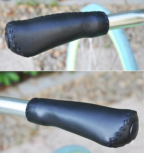 UPANBIKE Bike Grips Design ergonomico in Pelle Cucito a Mano a Pressione del Manubrio per Mountain Bike Strada Bicicletta Pieghevole Bici - Ysert