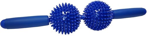 ATC Handels GmbH Rullo massaggiante con 2 palline – palla riccio 9 cm – per massaggi rilassanti – strumento ideale per rilassamento muscolare e massaggio ai piedi, facile da maneggiare ed efficace - Ysert