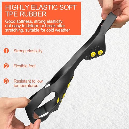 Ramponi Per Scarponi, Tacchetti Da Ghiaccio In Acciaio Inossidabile, Ice Tacchetti Trazione Antiscivolo Con 10 Borchie Neve Ghiaccio, Adatti Per Ghiaccio Escursionismo Campeggio Alpinismo - Ysert