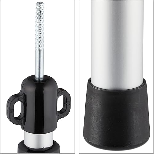 Relaxdays Pali Telescopici per Tende da Campeggio, Set da 2, Aste Regolabili in Altezza da 93 a 230 cm, Argentato - Ysert