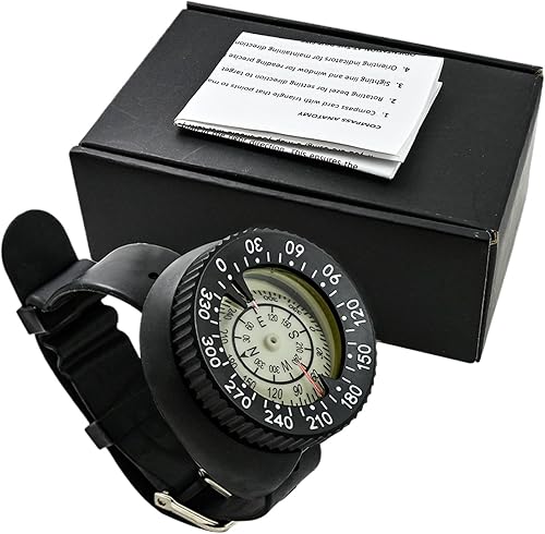 Bussola da polso luminosa per immersioni | Bussola luminosa portatile e precisa, strumento di navigazione subacquea, funzionalità di profondità nominale, navigazione all'aperto per immersioni, kayak - Ysert