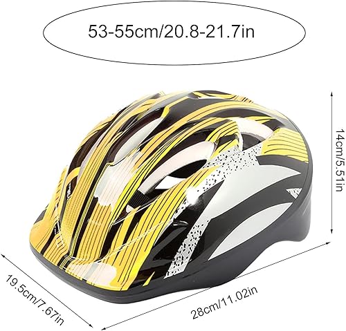 Casco da bicicletta per bambini, leggero, sicuro e infrangibile, casco da bicicletta, per bambini e ragazzi e ragazze, sicuro e confortevole, regolabile 53 – 55 cm (da 3 – 8 anni) - Ysert