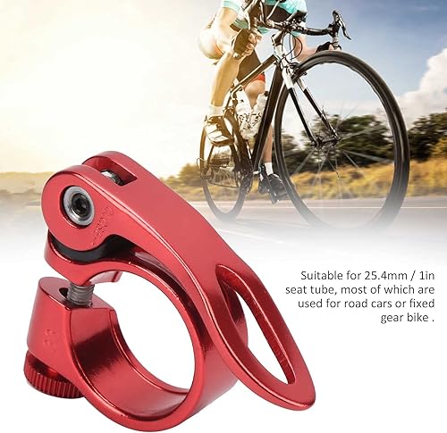 Clamp di Tubo per Bici in Alluminio Leggero - Collar per Pagamento del Sedile da 28,6 Mm a Rilascio Rapido Biciclette a Marcia Fissa (BLACK) - Ysert