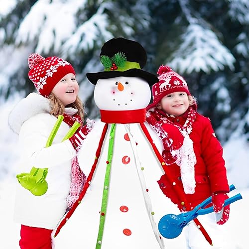 Palla di Neve Creatore,4 Pezzi Clip per Palla di Neve,Giocattoli per Fare Palle Neve,Muffa Palla di Neve per attività All'aperto dei Bambini sulla Neve/Spiaggia,Casuale Clip per Palle di Neve - Ysert