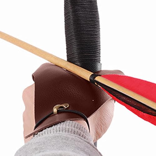 Protezione per Le Mani per Tiro con L'Arco, Guanto per Tiro con L'Arco Protezione per Le Mani con Arco, Guanto per Protezione per Le Mani Regolabile in Pelle PU per Tiro con L'Arco(Marrone) - Ysert
