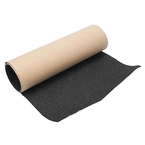 Foglio di nastro adesivo per skateboard da 9 'x 33', carta vetrata nera per scooter antiscivolo e traspirante per rollerboard, scale, pistola, pedale, pistola, sedia a rotelle, gradini - Ysert
