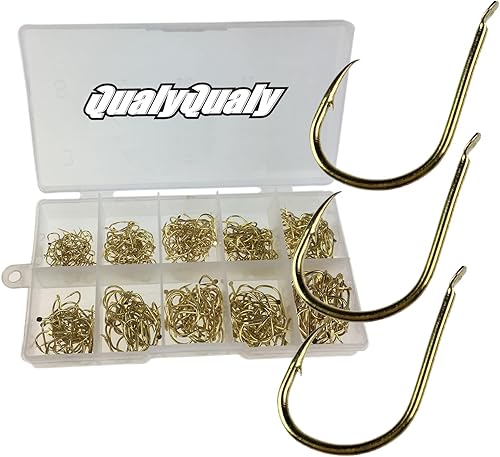 QualyQualy 500 Pezzi Ami da Pesca in Acciaio al Carbonio con Scatola di Plastica - Ysert