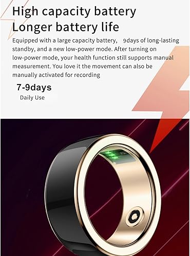 Smart Ring Fitness Tracker per Uomini e Donne, IP68 Impermeabile Fitness Sonno Frequenza Cardiaca Ossigeno nel Sangue Tracker Smart Ring, Bluetooth Fitness Tracker Anello - Ysert