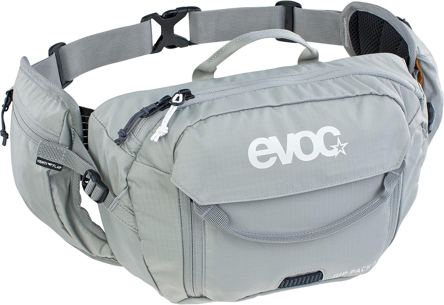 EVOC HIP Pack - Marsupio da 3 l, capacità 3 l, sistema Airflow Contact System, cintura regolabile in vita, sistema Venti Flap, con bolla da 1,5 l - Ysert