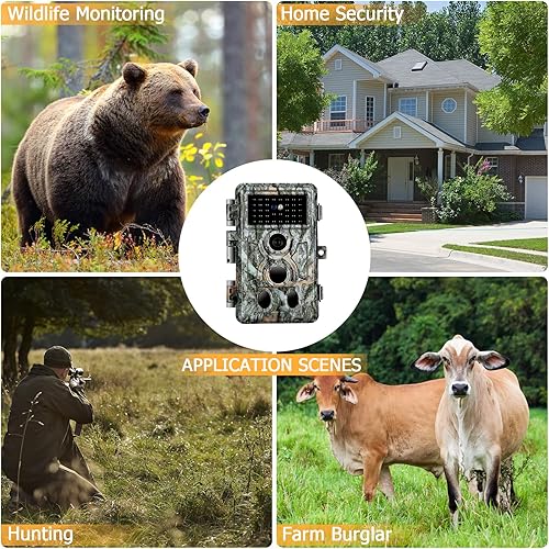 Telecamera da Caccia 32MP 1296P Video con IR 36pcs LEDs Distanza di Visione Notturna 90 piedi, 120° Grandangolo Impermeabile IP65 per la Caccia - Ysert