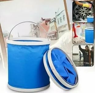 Secchio da Pesca Pieghevole con Manico, Secchio Pieghevole da Esterno da 11 Litri con Manico Contenitore per Acqua da Campeggio Leggero Multifunzionale per Campeggio Viaggiare Picnic - Ysert