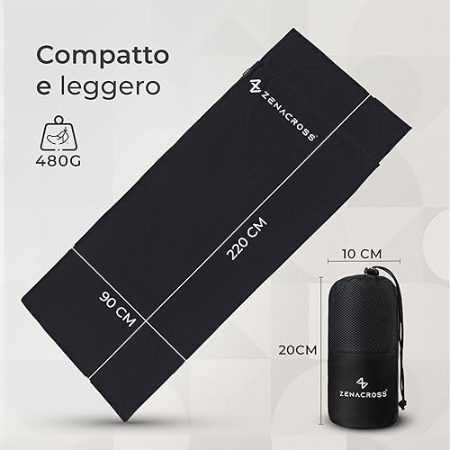 Sacco Lenzuolo da Viaggio - Sacco Letto Singolo Ultraleggero e Compatto - 100% Cotone - Saccoletto con Scomparto per Cuscino - Sacco Lenzuolo Cotone Singolo - Ysert