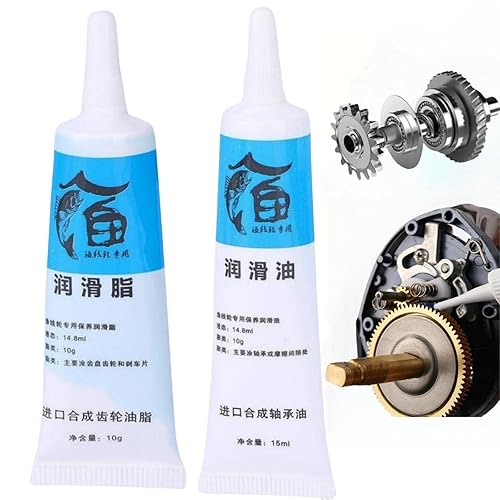 Kit di grasso e olio per mulinello da pesca, kit di pulizia e grasso per mulinello da pesca, kit di pulizia e grasso per mulinello da pesca, kit di manutenzione per bobine, olio per mulinello da - Ysert