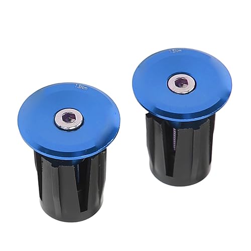 Tappi per estremità Barra da 2 Pezzi, Tappi per Manubrio Bici in Alluminio per Manubri Diametro 15-24 Mm Accessori Ciclismo Mountain Bike(Nero) - Ysert