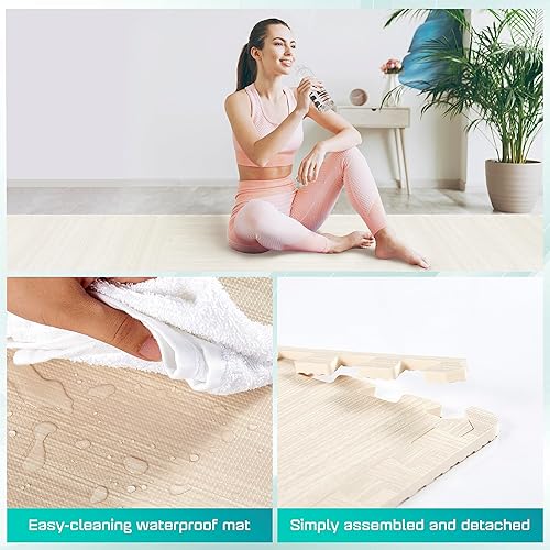 Yes4All 60x60 cm fino a 11,1 m² Set 6/12/30 Piastrelle per pavimenti in schiuma EVA, tappetino in schiuma, tappetino per palestra, tappetino ad incastro per garage, piscina all'aperto - Ysert