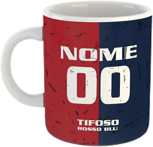 Tazza Tifoso Calcio Serie A Tifoso Genoa Personalizzata con nome e numero Misura 23x11 in Ceramica Sublimatica - Ysert