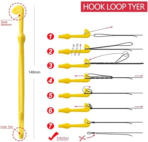 Set di Anelli per Ami da Pesca, Singolo e Doppio Gancio per Annodare Anelli per Nodi Rapidi - Ysert
