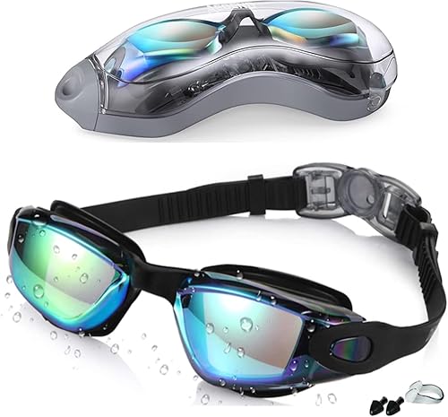 Flintronic Cuffia da Nuoto con Anti-Appannamento Occhiali da Nuoto，Silicone Cuffia da Nuoto per la Protezione delle Orecchie ,Cuffie da Nuoto Unisex Adulto per Cuffia da Nuoto per Piscina Spa Terme（Nero, Rosa） - Ysert