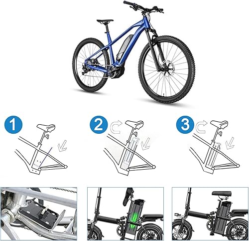 Silver Fish Batteria E-Bike da 36V 15AH Batteria per Bici Pieghevole e Biciclette Elettriche, con Caricabatterie USB (Nero-YM04-36V15AH) - Ysert
