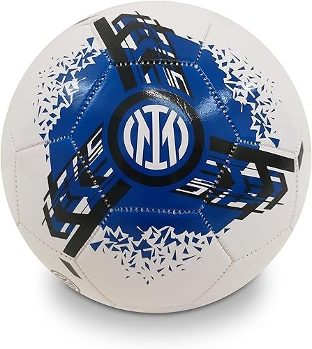 Pallone da Calcio Ufficiale Inter Neroazzurri Mondo in cuoio Ø cm 23 gr 300 - Misura 5 + Portachiave calcio - Ysert