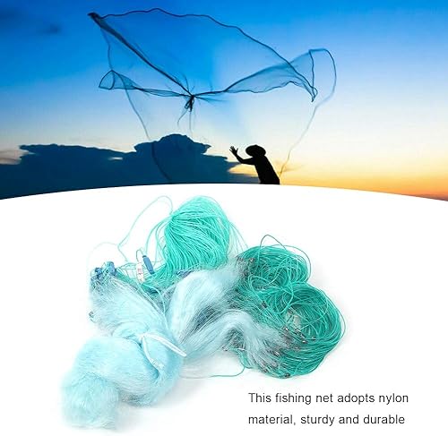 Rete da Pesca 50 M di Lunghezza 1,5 M di Altezza - 3 Strati in Nylon Pesante Con Accessori per Galleggiante, Lavello a Rete Piccola - Strumento Pratico Regali (3 Dita) - Ysert