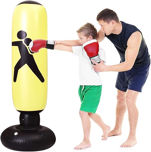 Sacco da Boxe Gonfiabile per adulti Bambini 160 cm,Sacco da Boxe Gonfiabile Tumbler a Colonna per Taekwondo, praticare Karate,per sollievo dallo stress,praticare - Ysert