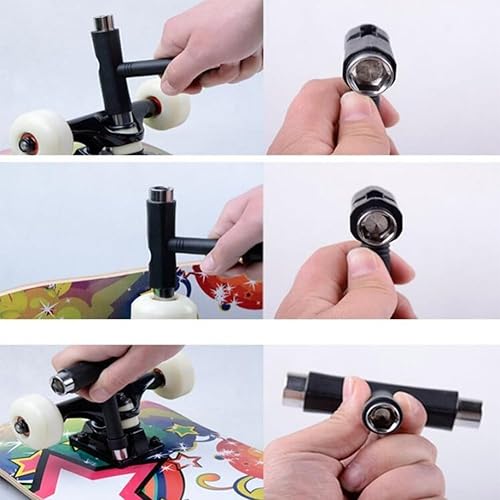 Skate Tool, Attrezzo Skate, Chiave per Skateboard, Skateboard Tool, Skate Chiave, Strumento per Skateboard, all-in-One Skate Tools, Chiave a T per Skateboard, Chiave Attrezzi per Skateboard, 1 Pezzi - Ysert