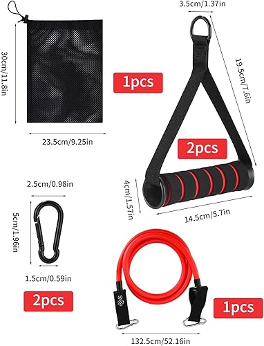 2 Pezzi Maniglie Palestra Cavi Maniglie,Maniglie Fascia Resistenza Ergonomico Manici,Cavo Fissaggio per tricipiti con 2 Pezzi Moschettoni,Allenamento Forza Cardio Attrezzi per Fitness,Allenamento - Ysert