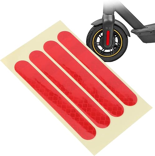 Adesivi Riflettenti per G30 Electric Scooter - 4pcs Adesivi per Copertura della Ruota Anteriore e Posteriore una Maggiore Sicurezza Notturna (rosso) - Ysert