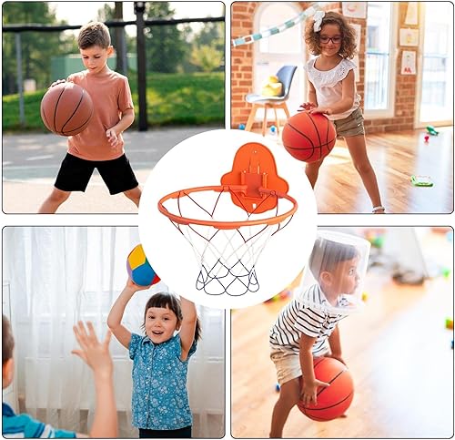 Canestro da basket per interni, 32 cm, silenzioso, rimbalzante silenzioso, giocattolo da parete per bambini all'aperto - Ysert