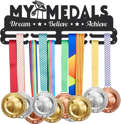 Espositore per Medaglie Sportive Appendi Medaglie Espositore per Medaglie Appendi Medaglie in Metallo Appendi Medaglie da Parete Porta Medaglie in Acciaio Nero - Ysert
