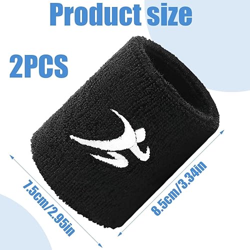 1 paio di polsini sportivi in spugna antisudore, elastici e assorbenti, adatti a diversi sport - tennis, ginnastica, basket, fitness, calcio - Ysert