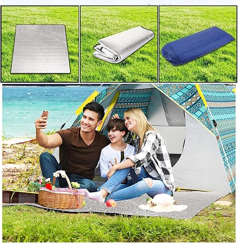 Tappetino in Schiuma da Campeggio,200 x 200 cm Cuscino Sedile Pieghevole,Coperta da Campeggio Foglio di Alluminio,per Campeggio,Spiaggia,Escursionismo,Yoga,Tappetino in Schiuma da Campeggio - Ysert