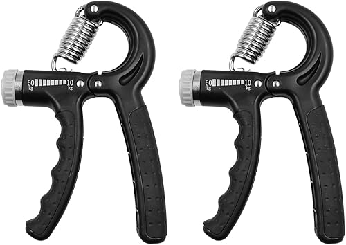 2 amplificatori per impugnatura da 10 a 60 kg, resistenza regolabile, impugnatura per avambraccio, impugnatura antiscivolo, per uomini, donne, atleti, musicisti, polsi, nero - Ysert