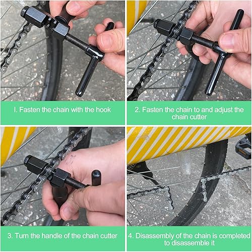 Smagliacatena Moto, Strumento per Spezzare Attrezzi Bici, Utensili per Catene di Biciclette Rompicatena Kit, Strumenti per La Riparazione della Bicicletta Toglimaglie Tensioner - Ysert