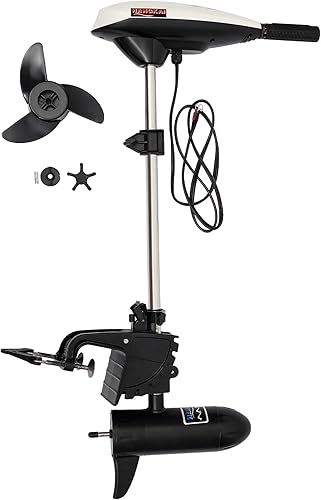 Motore fuoribordo elettrico per barche da pesca, 30 kg, spinta 70 cm, gambo con manico regolabile, acqua salata, motore elettrico per kayak, piccole barche da pesca - Ysert