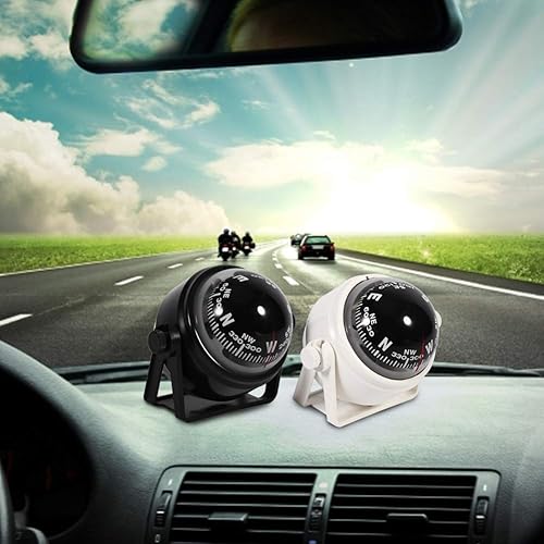 Bussola Per Barca, Bussola Marina Regolabile Multifunzionale Bussola Marina Per Visione Notturna Per Camion, Roulotte, Barche (Nero) - Ysert