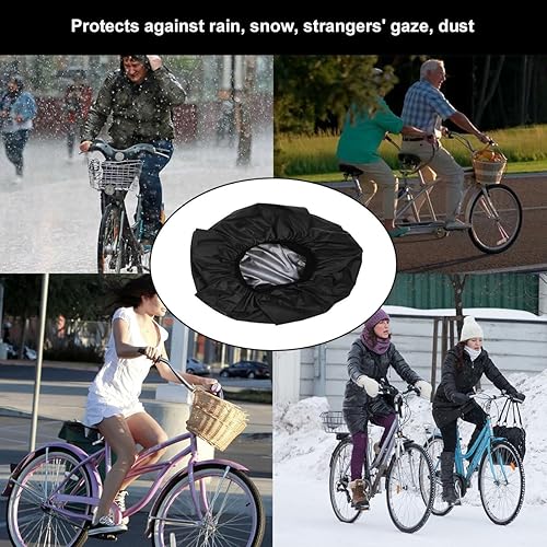 Copertura Antipioggia Impermeabile per Cestini Da Bicicletta, Protezione per la Maggior Parte dei Cestini, Nero - Ysert