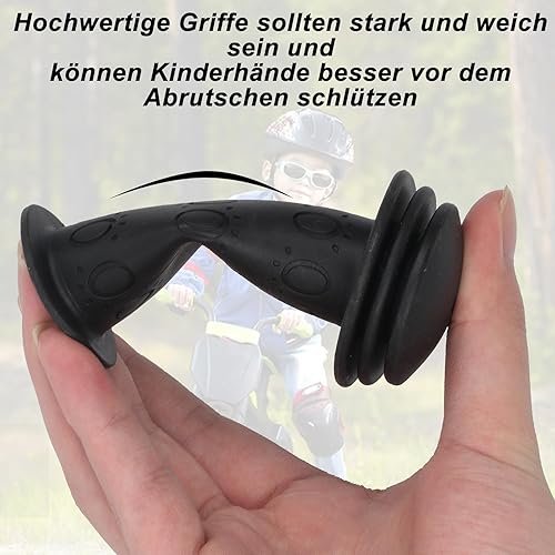 2 Paia Manopole Bici, Maniglie per Bicicletta Bambini, 22mm Manopole Impugnature per Manubrio Biciclette, Manopole Gomma Antiscivolo, Impugnatura per Manubrio Bicicletta Bambini - nero, viola - Ysert