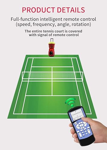 Tennis Ball Machine T1600 - Multi funzione, velocità massima 90mph, altezza variabile e oscillazione e programmabile - Ysert