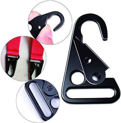 Tattico Moschettone, 12 Pezzi Moschettone in Tessuto, Moschettone Gear, Ganci per Clip Alpinismo, Moschettone Esterno, per Alpinismo, Campeggio, Escursionismo, Caccia, Tiro, Attività All'Aperto (Nero) - Ysert