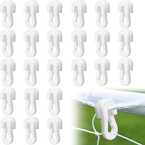 24 accessori per porta in plastica bianca, clip per rete da calcio, accessori per porta in plastica bianca, ideali per calcio, golf, reti da tennis, essenziali per sport all'aria aperta - Ysert