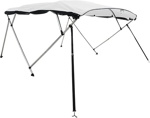Tendalino per Barca Tendalino Bimini 4 Archi in Alluminio Tendalino gommone Bimini di Prua con Pareti Laterali 4 Archi-Blu-243 x (200-213) x 137 cm-con Rete - Ysert