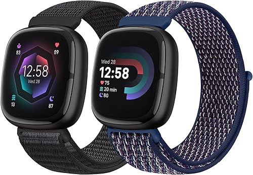 Runostrich Cinturino di ricambio in nylon compatibile con Fitbit Sense/Fitbit Versa 3, morbido, traspirante, regolabile, per uomo e donna - Ysert