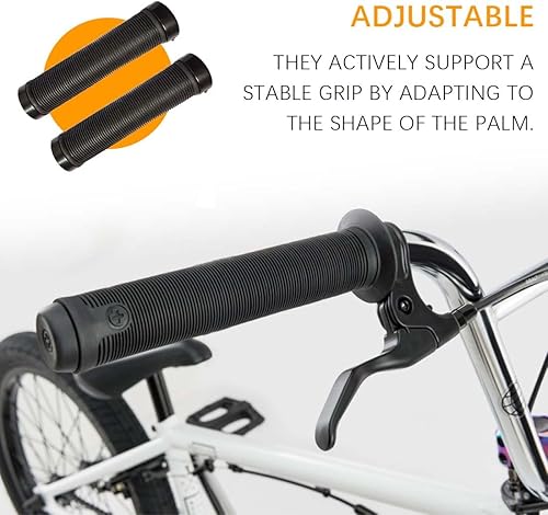 1 Paio Manopole Bici, Impugnatura per Bicicletta Antiscivolo in Gomma con Chiusura, Manopole Manubrio per Bici Freestyle - Ysert