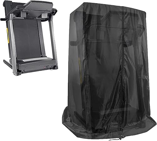 Copertura nera per tapis roulant, copertura pieghevole per tapis roulant, impermeabile, antipolvere, per tapis roulant pieghevole, con borsa portaoggetti, 117 x 90 x 181 cm - Ysert
