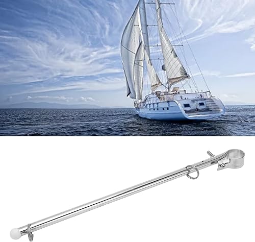 Asta per Bandiera da Barca, Asta per pulpito in Acciaio Inossidabile Durevole, Supporto per Asta per Bandiera da Barca, Supporto per Bandiera da Barca per Yacht Marino - Ysert